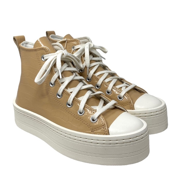 Converse Chuck Modern Lift Platform Leather Shoes Women's Embossed Skate A07658C - Picture 2 of 10